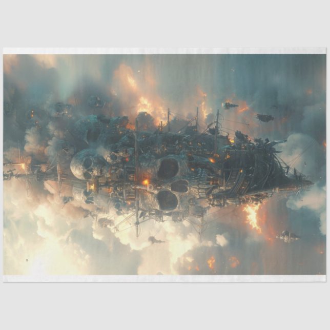 Papel De Seda Pirata a Desanexação de Mosaicos de Naves (Frente )