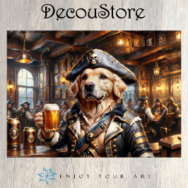 Papel De Seda Pirate Dog Tavern Decoupage