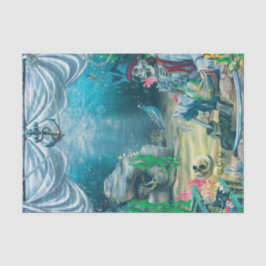 Papel De Seda Pirate Skeleton Treasure Sob Partido do Mar