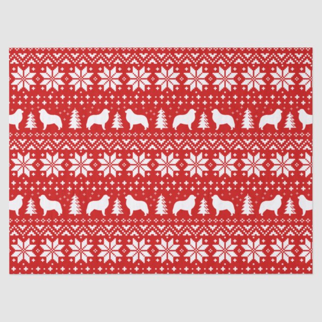 Papel De Seda Pirenéus excelentes Silhouettes Padrão de Natal Ve (Frente )