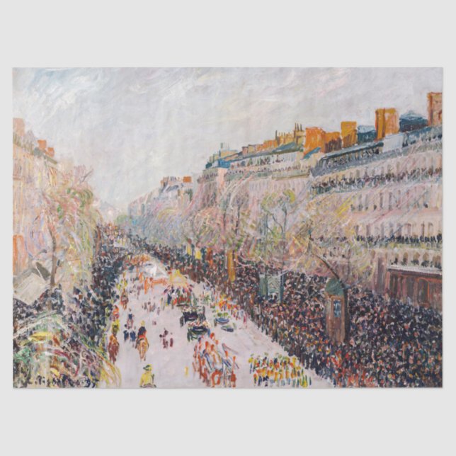 Papel De Seda Pissarro - Montmartre, Mardi Gras no Boulevard (Frente )