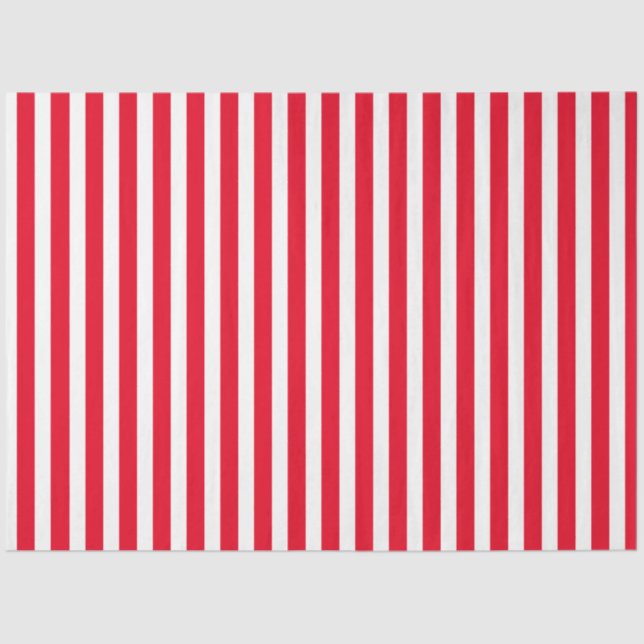 Papel De Seda Pistas brancas vermelhas estriadas padrão de carna (Frente )