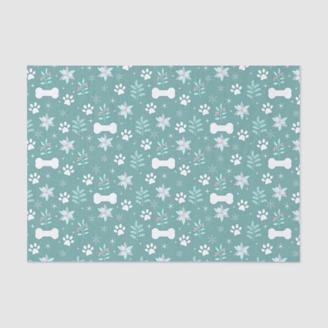 Papel De Seda Pistas de Cães e Ossos de Férias (Frente )