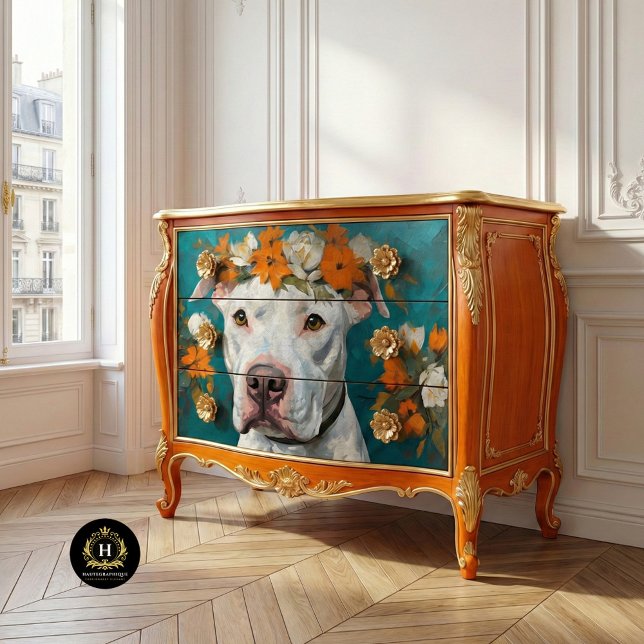 Papel De Seda Pit Bull Branco Decoupage (Criador carregado)