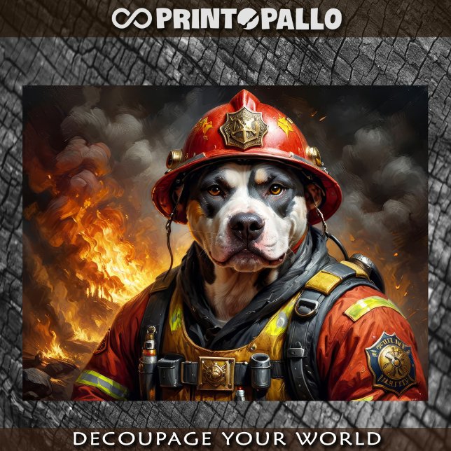 Papel De Seda Pitbull Bombeiro -  (Criador carregado)