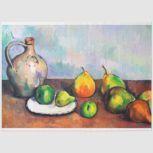 Papel De Seda Pitcher e Fruta, Paul Cezanne