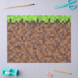 Papel De Seda Pixel grass gamer birthday 