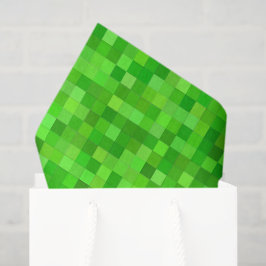 Papel De Seda Pixels de Jogador Verde | FESTA DE ANIVERSÁRIO