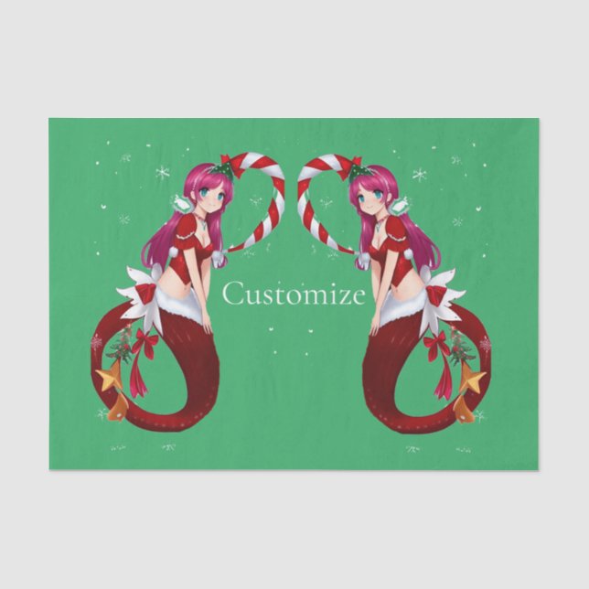 Papel De Seda Pixie Mermaid Thunder_Cove Natal (Frente )