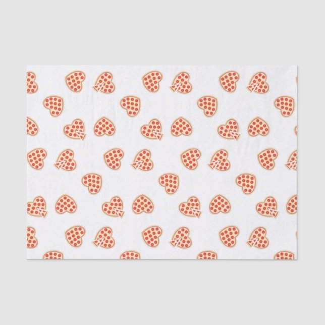 Papel De Seda Pizza de Pepperoni Coração (Frente )