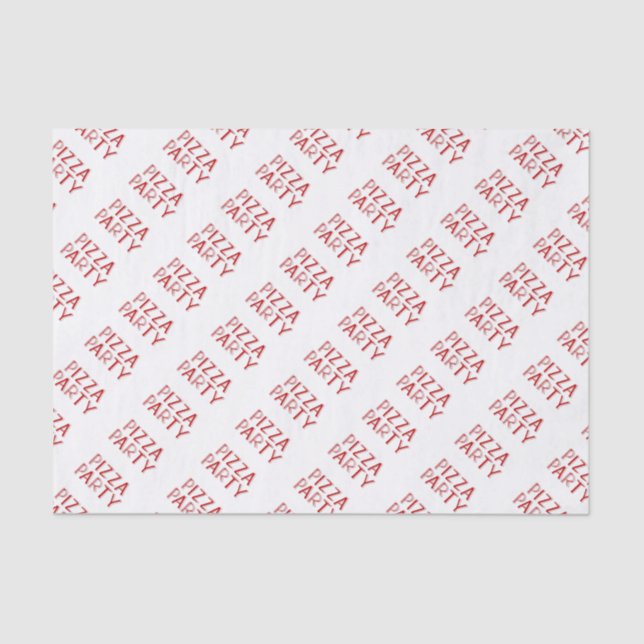 Papel De Seda Pizza Party Red Text-Tissue Paper (Frente )