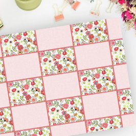 Papel De Seda Placa Floral de Meio século Cor de Laranja e Rosa