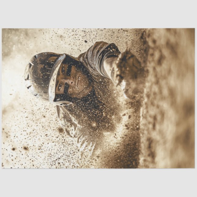 Papel De Seda Placa inicial deslizante do jogador de beisebol pa (Frente )