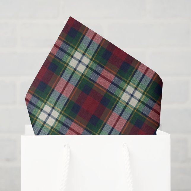 Papel De Seda Plaid de Natal Preppy (Sacola de presentes)