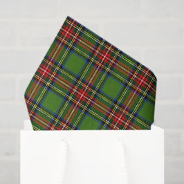 Papel De Seda Plaid Natal Verde