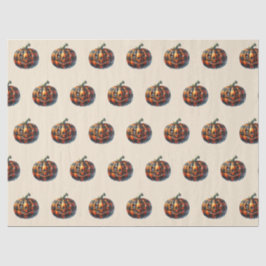 Papel De Seda Plaid Pumpkin Halloween Tissue Paper