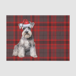 Papel De Seda Plaid Vermelho de Natal do Schnauzer Cachorro Féri