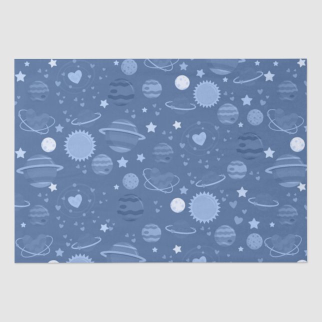Papel De Seda Planetas azuis (Frente )