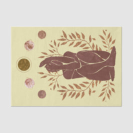 Papel De Seda Planetas desbotados homem plantas pensando folhas 