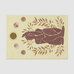 Papel De Seda Planetas desbotados homem plantas pensando folhas 