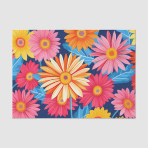 Papel De Seda Planta de Flores de Gerbera Daisies Vibrantes
