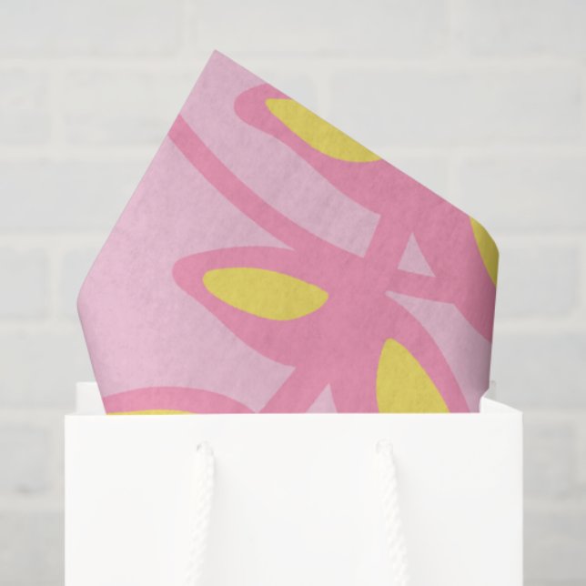 Papel De Seda Plantas de espiral amarelas (Sacola de presentes)