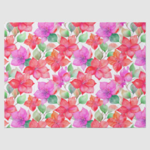 Papel De Seda Plantas tropicais e padrão de flores
