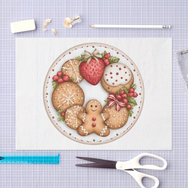 Papel De Seda Plate of Cookies Clock Face (Arte )