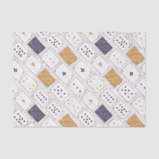 PAPEL DE SEDA PLUM WHITE PLAYCARDS DOURADO (Frente )
