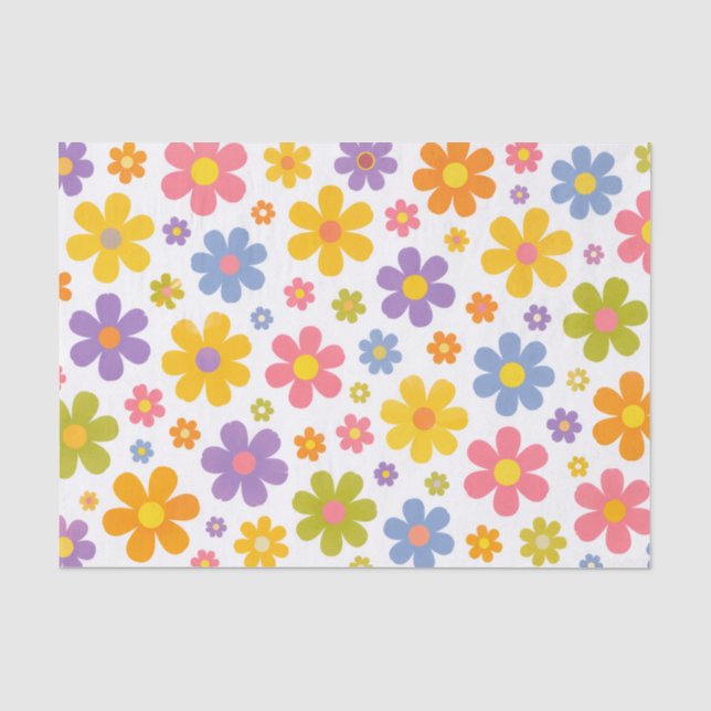 Papel De Seda Poder Floral Groovy (Frente )