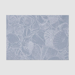 Papel De Seda Poeira de Concha Marinha Azul Costeira Decoupage