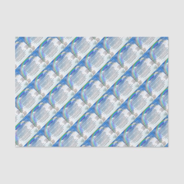 Papel De Seda Poema da ponte do arco-íris (Frente )