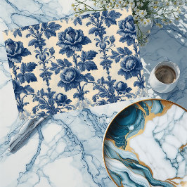 Papel De Seda Poetic Roses French Toile Floral Blue Historic