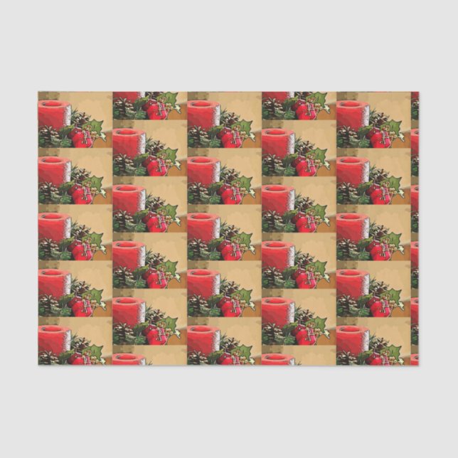 Papel De Seda Poinsettia Candle (Frente )