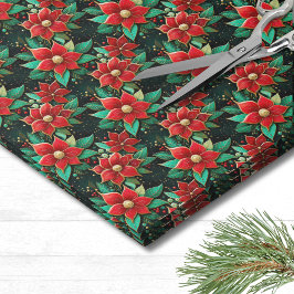 Papel De Seda Poinsettia Christmas