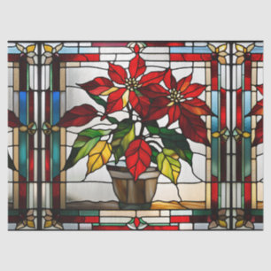 Papel De Seda Poinsettia de Vidro Pintado Falso para Artesanato