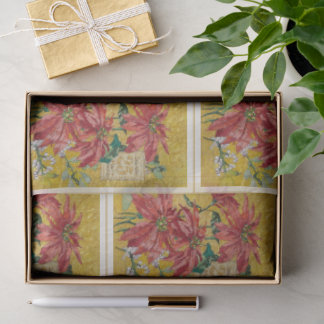 Papel De Seda Poinsettia Dourada | Natal de Arte Refinada