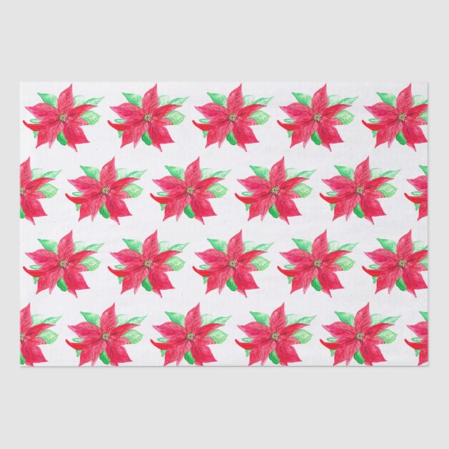 Papel De Seda Poinsettia Red Floral Fllower (Frente )