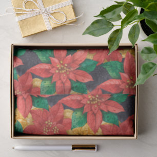Papel De Seda Poinsettias Christmas Floral