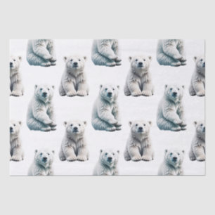 Papel De Seda Polar Bear Animal Pattern Design