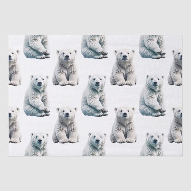 Papel De Seda Polar Bear Animal Pattern Design (Frente )