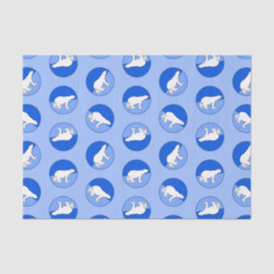 Papel De Seda Polar Bear Madre e Cub pintando Arte Selvagem