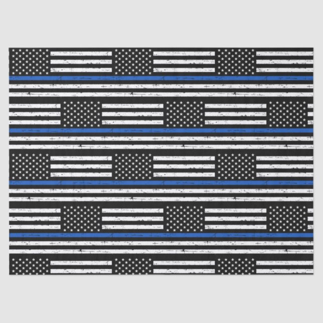 Papel De Seda Polícia de aposentadoria de polícia de linha azul  (Frente )