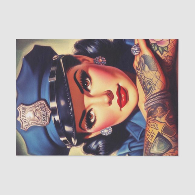 Papel De Seda Policial Retro (Frente )