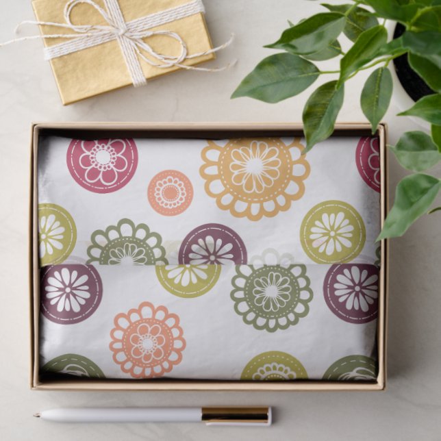 Papel De Seda Polka Dot Flowers -  (Presente)