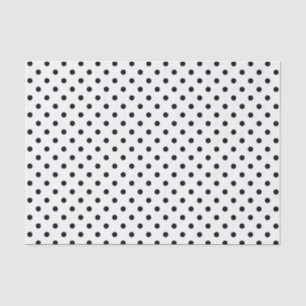 Papel De Seda Polka-pontos pontos preto e branco retrorreflect