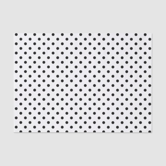 Papel De Seda Polka-pontos | pontos preto e branco retrorreflect (Frente )