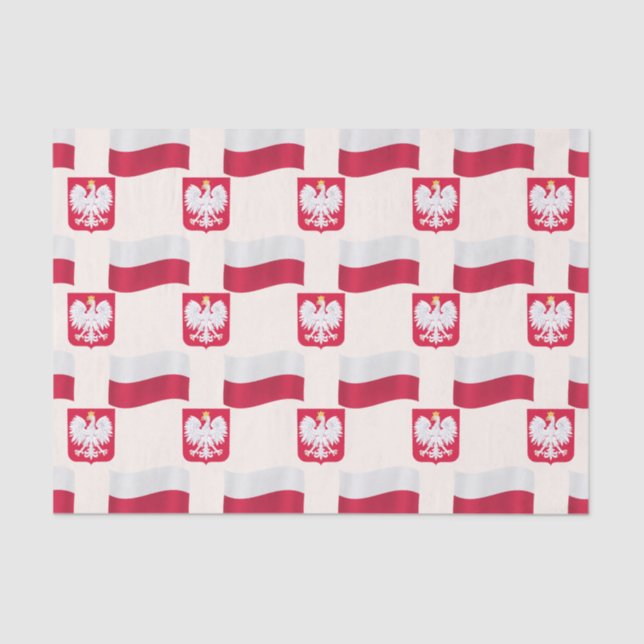 Papel De Seda Polônia da bandeira e da crista (Frente )