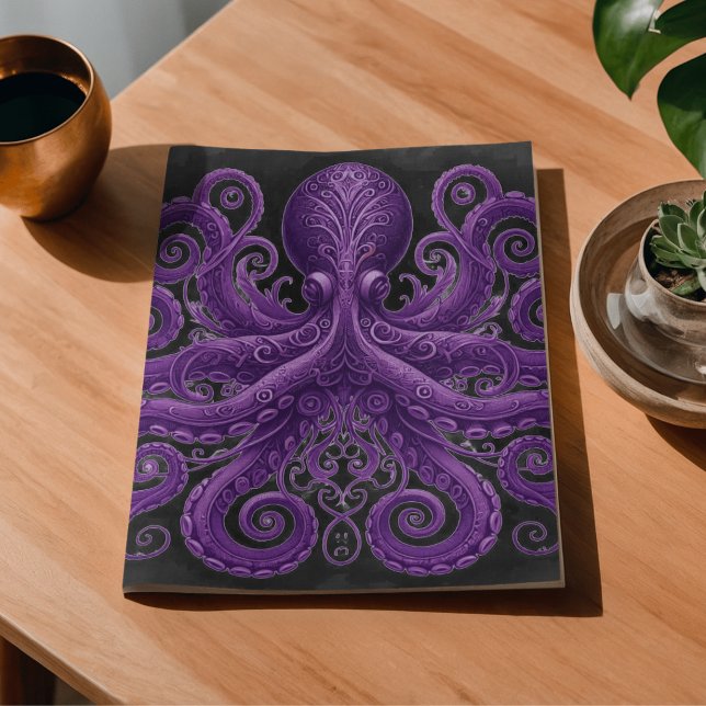 Papel De Seda Polvo Roxo Vitoriano Steampunk Kraken  (Criador carregado)