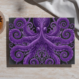 Papel De Seda Polvo Roxo Vitoriano Steampunk Kraken 
